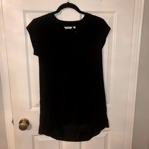 Brand new w/tags Reitmans black sheer vneck high-low tunic length tshirt size XS